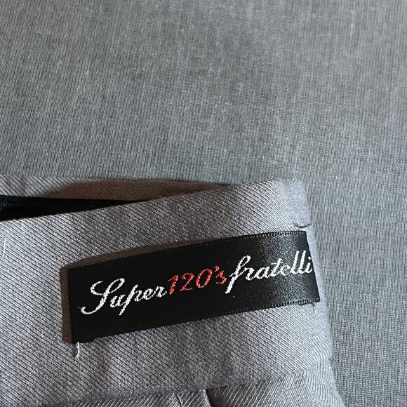 Inserch Super‎ 120s Fratelli Dress Pants Mens 34X32 Gray Flat Front Straight Leg - Picture 8 of 9